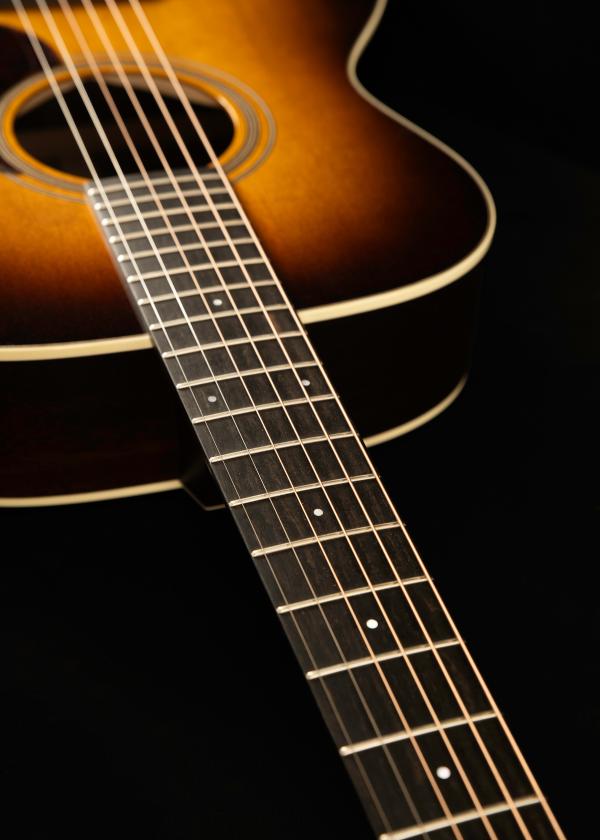 Detail of Salvage OM fingerboard